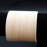 Cream White Fabric, metal bangle set ( 24 pcs) Each hand set